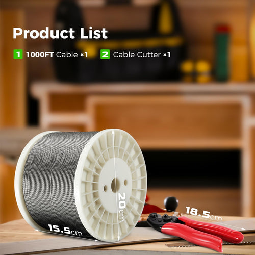 1/8” T316 Stainless Steel Cable 7x7 Wire Rope P166