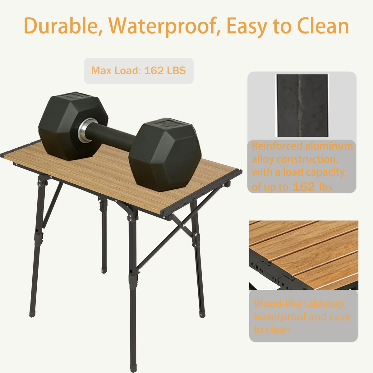 Lightweight Aluminum Alloy Folding Camping Table with Carry Bag I1323
