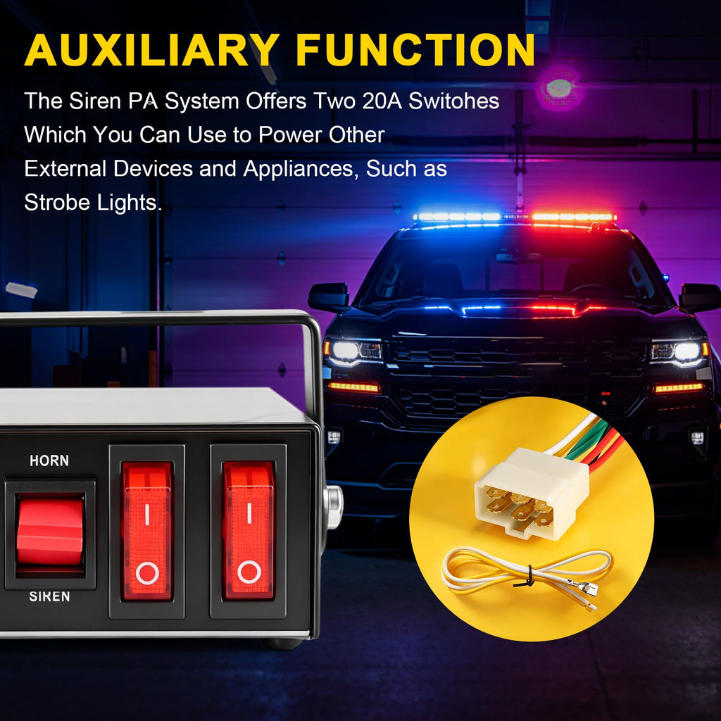 Police Siren PA System with Handheld Mic H3680