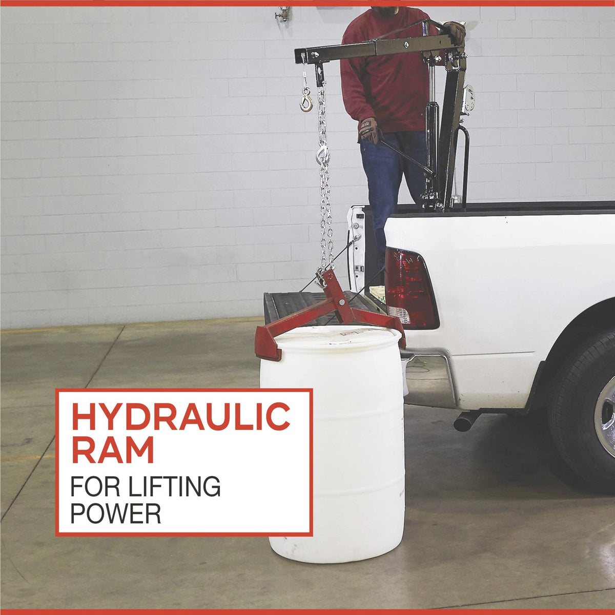 Hydraulic Pickup Truck Crane with Hand Winch 2000-Lb. Capacity U45220