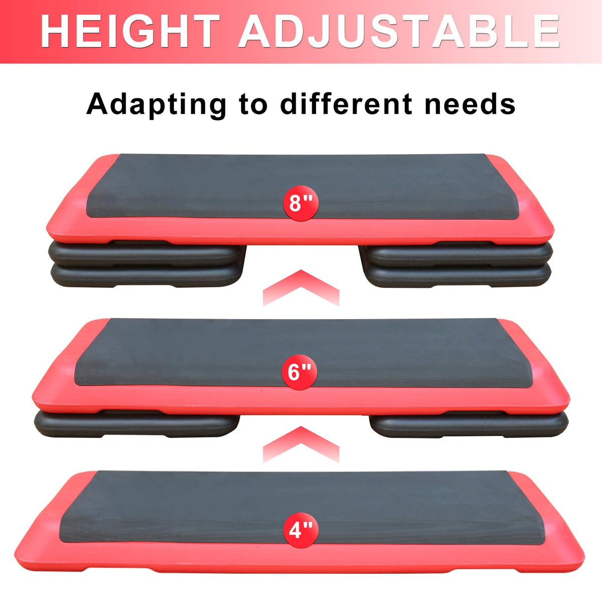 Height Adjustable Aerobic Step Platform with Risers I16794