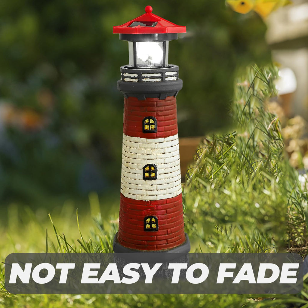 Solar Lighthouse Statue with Solar Light Waterproof Outdoor Decor K6129