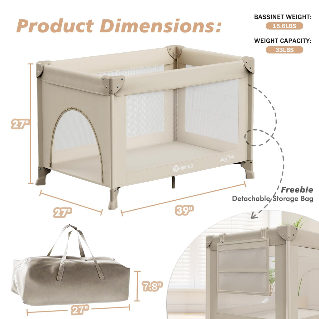 Portable Baby Playard with Mattress, Khaki E210
