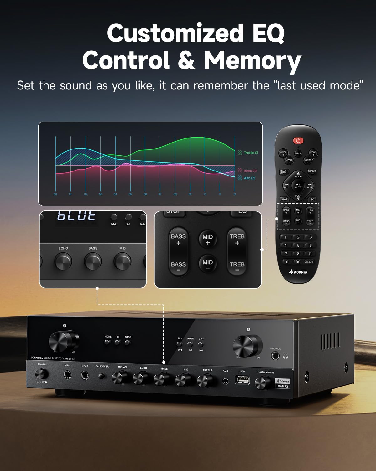 600W 2 Channel Stereo Audio Amplifier with Bluetooth P886977