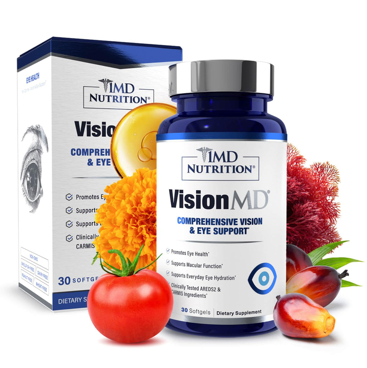 Eye Vitamin Supplement with Lutein & Zeaxanthin 30 Softgels J882