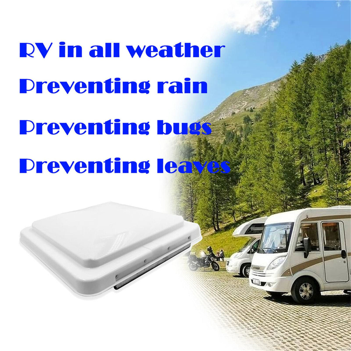 14" x 14" UV-Stabilized Rust-Resistant White RV Vent Cover B287422