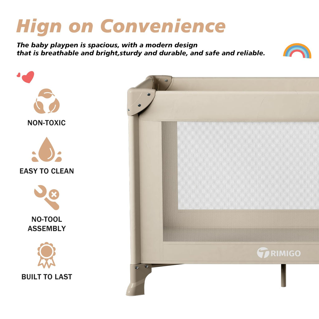 Portable Baby Playard with Mattress, Khaki E210