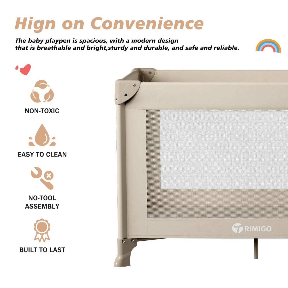 Portable Baby Playard with Mattress, Khaki E210