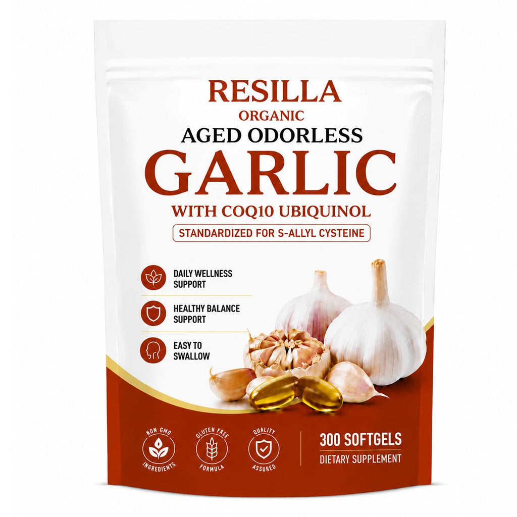 Organic Garlic Extract with CoQ10 Ubiquinol 300 Softgels F5767