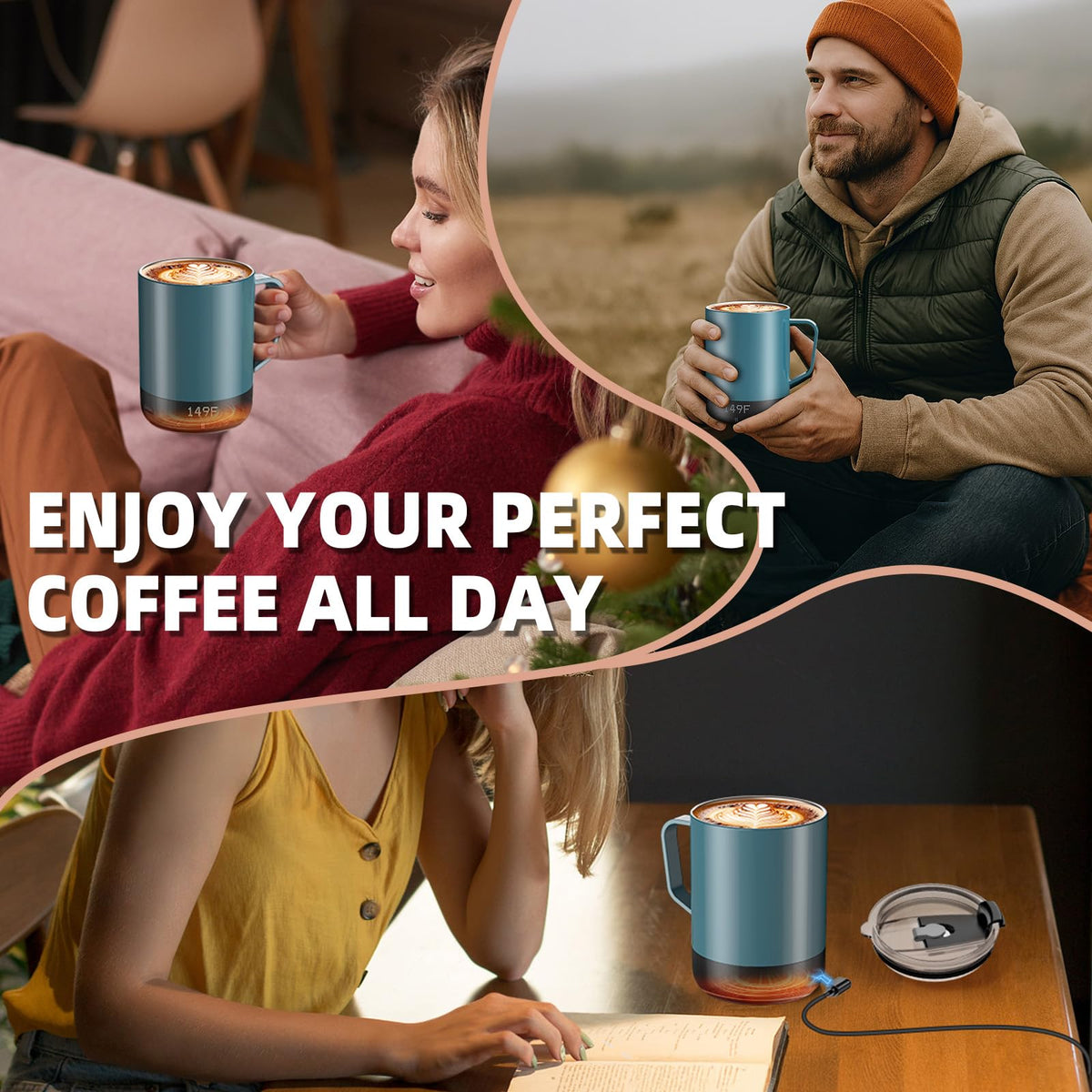 14 Oz Rechargeable Self Heating Coffee Mug W872566