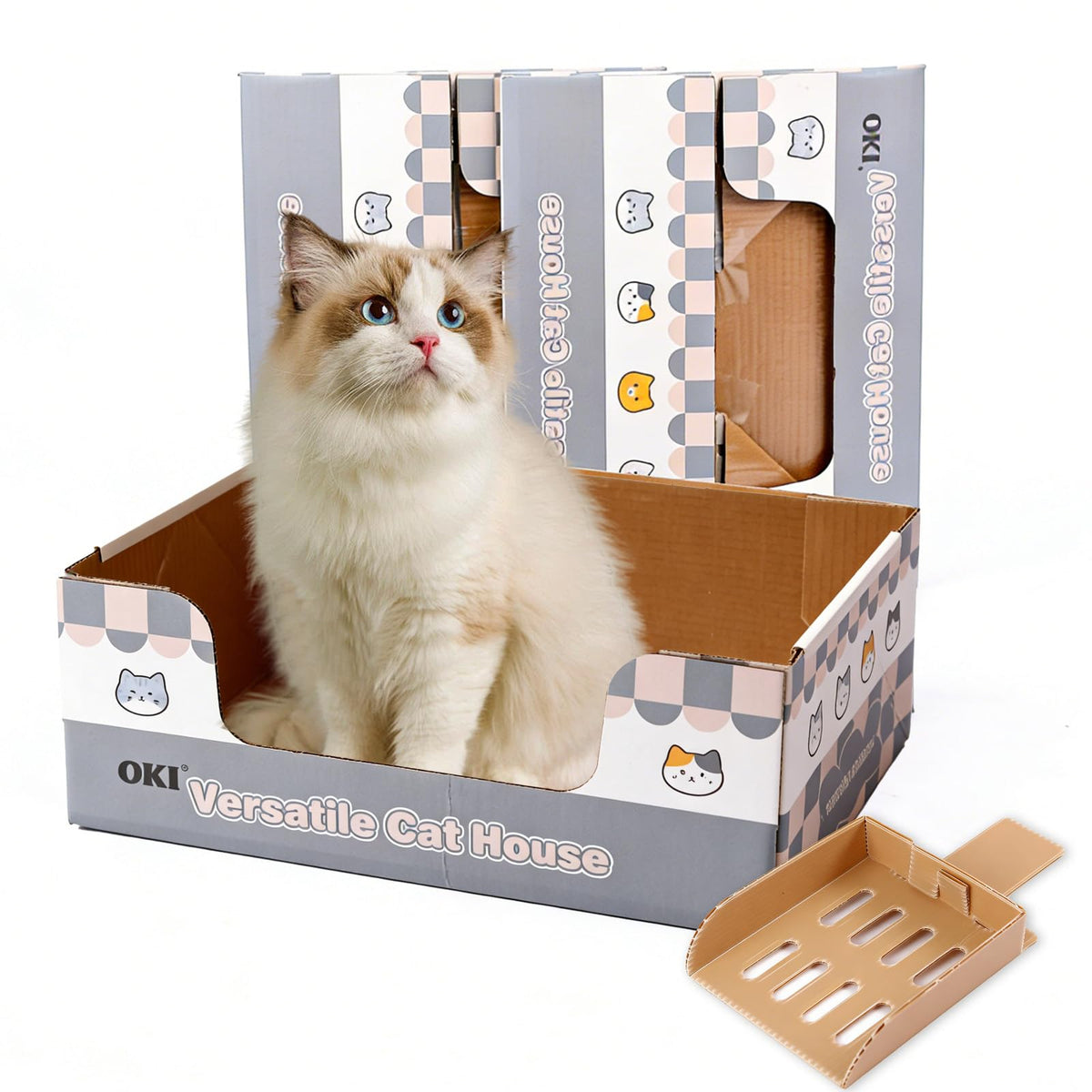 3-Pack Disposable Cat Litter Box with Scoop A8467