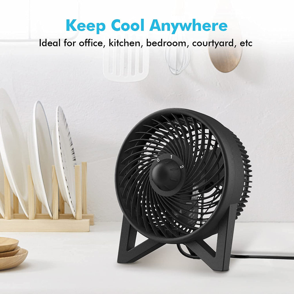 8 Inch Portable Quiet Desk Fan with 2 Speeds, Black U737491