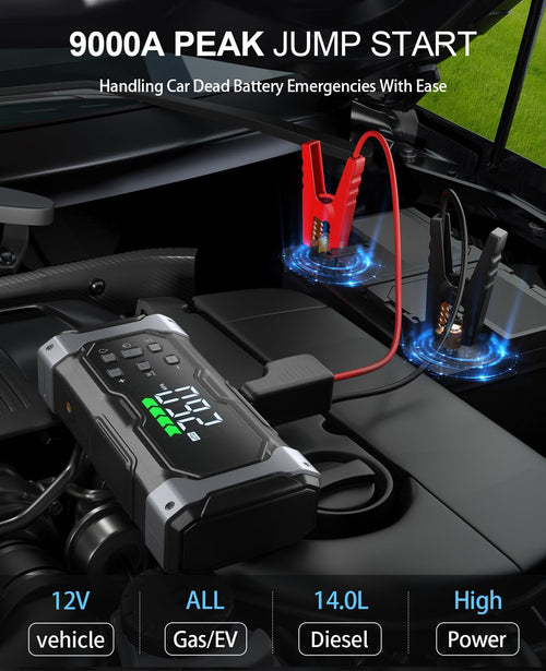 12V Portable Car Jump Starter with 150PSI Air Compressor G809