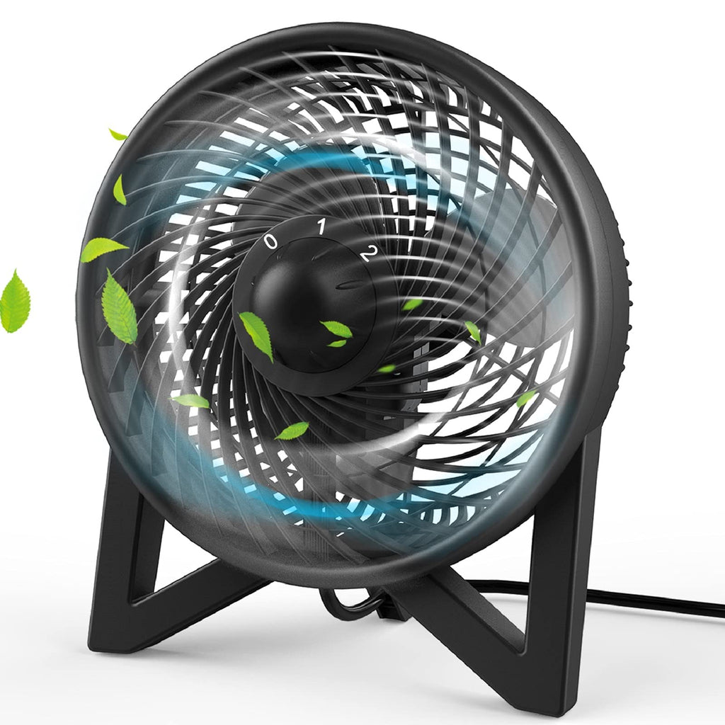 8 Inch Portable Quiet Desk Fan with 2 Speeds, Black U737491
