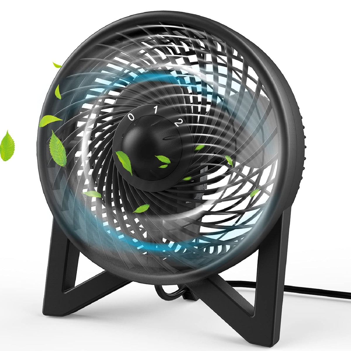 8 Inch Portable Quiet Desk Fan with 2 Speeds, Black U737491