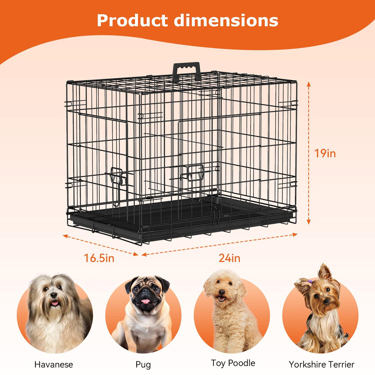 24" Foldable Metal Dog Crate R168948
