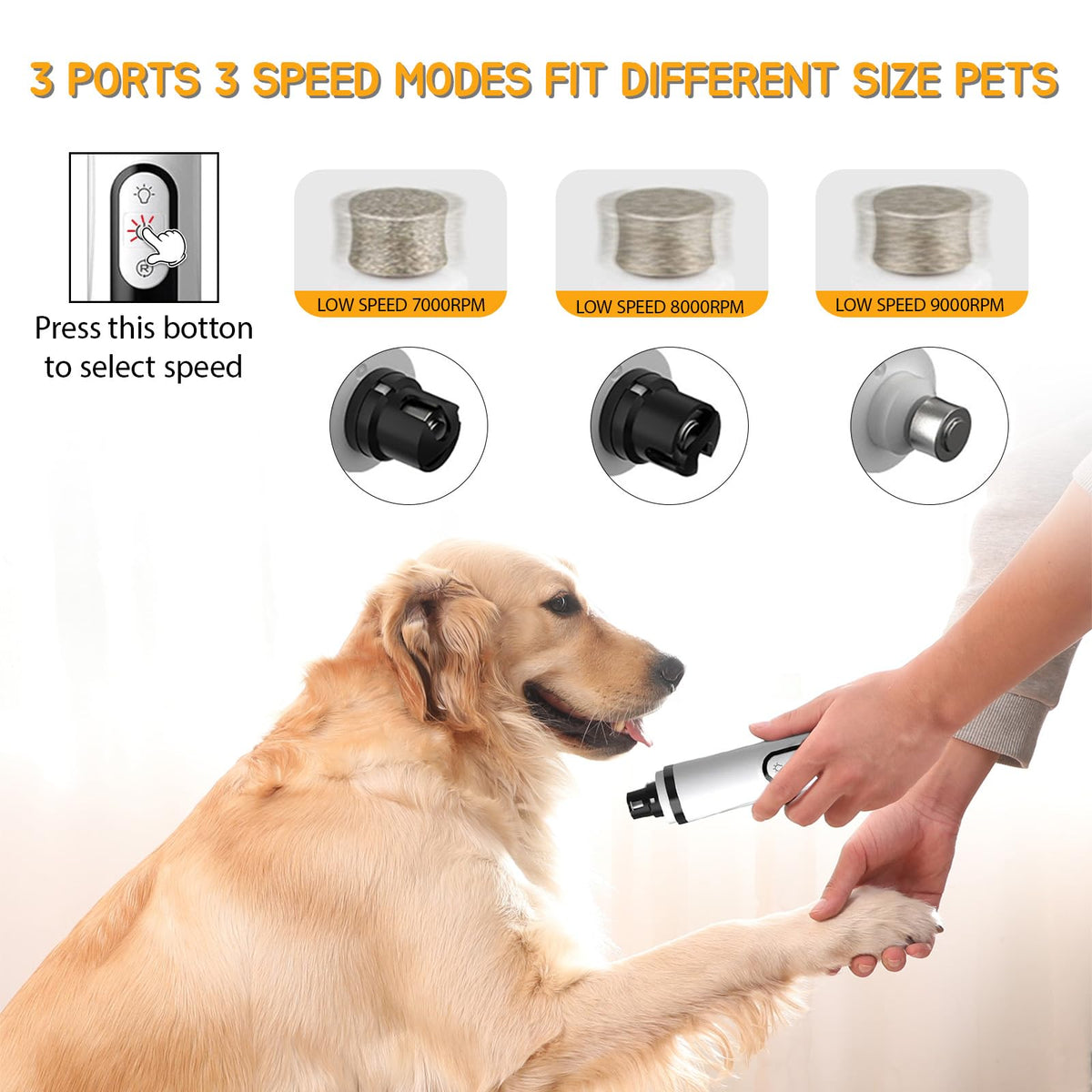 Rechargeable Silent Pet Nail Grinder M32791