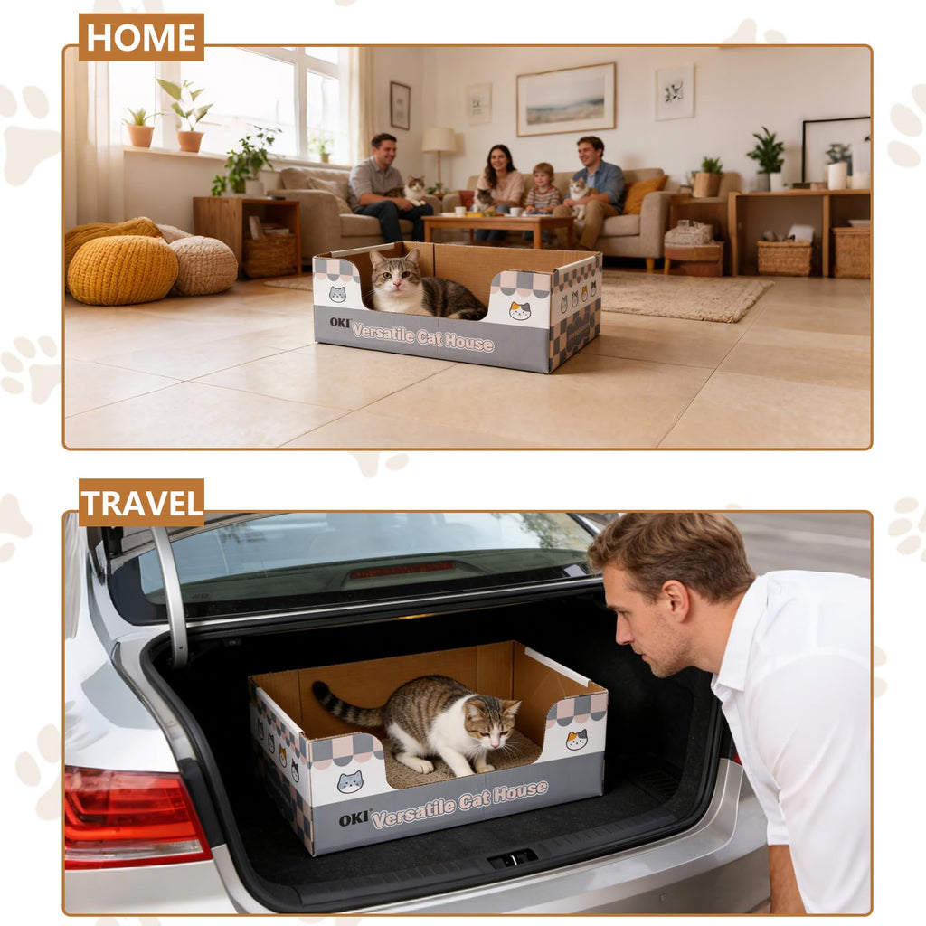 3-Pack Disposable Cat Litter Box with Scoop A8467
