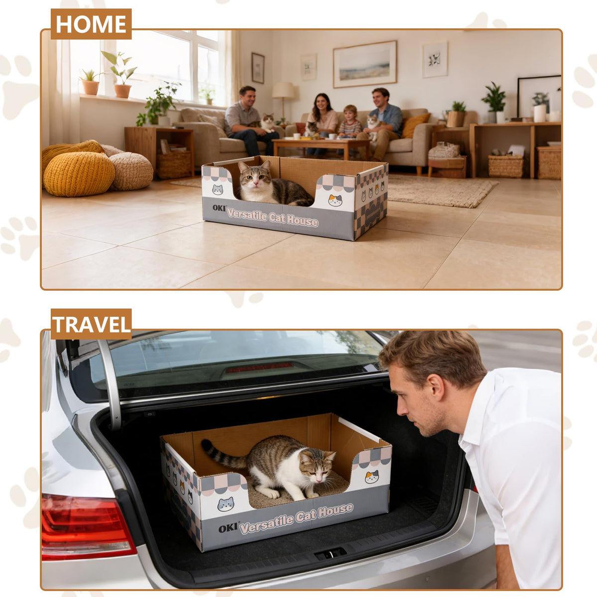3-Pack Disposable Cat Litter Box with Scoop A8467