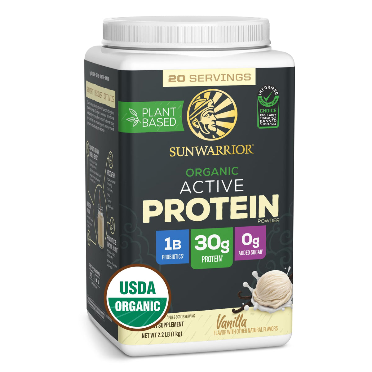 Organic Plant Based Protein Powder, Vegan, Vanilla, 20 Servings G22563