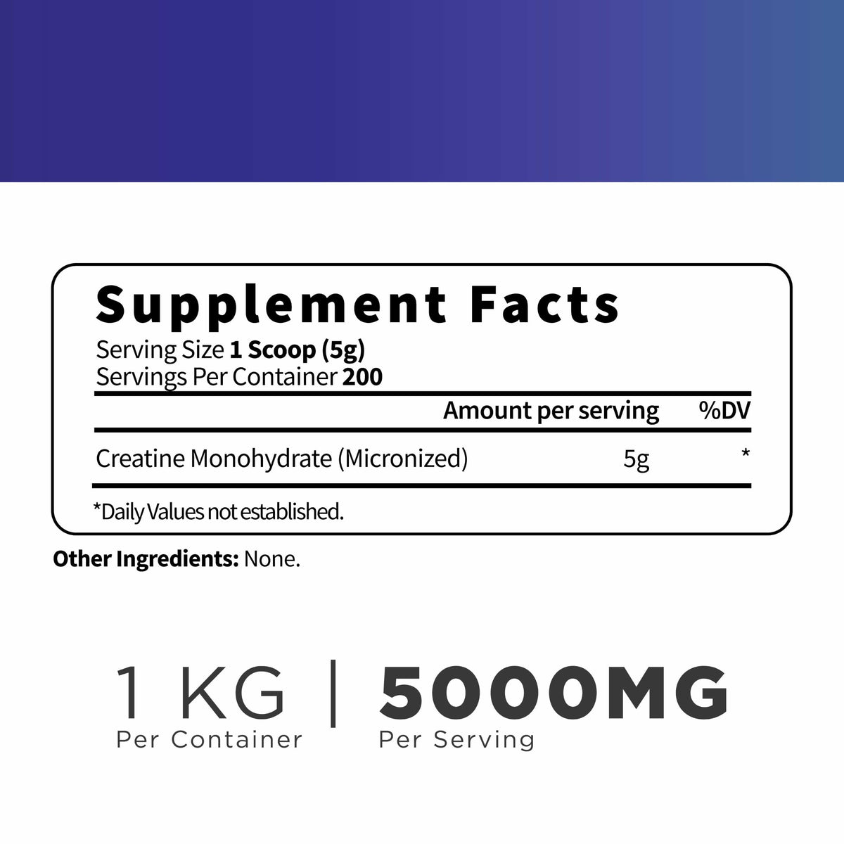 Unflavored Micronized Creatine Monohydrate 1 KG T8543