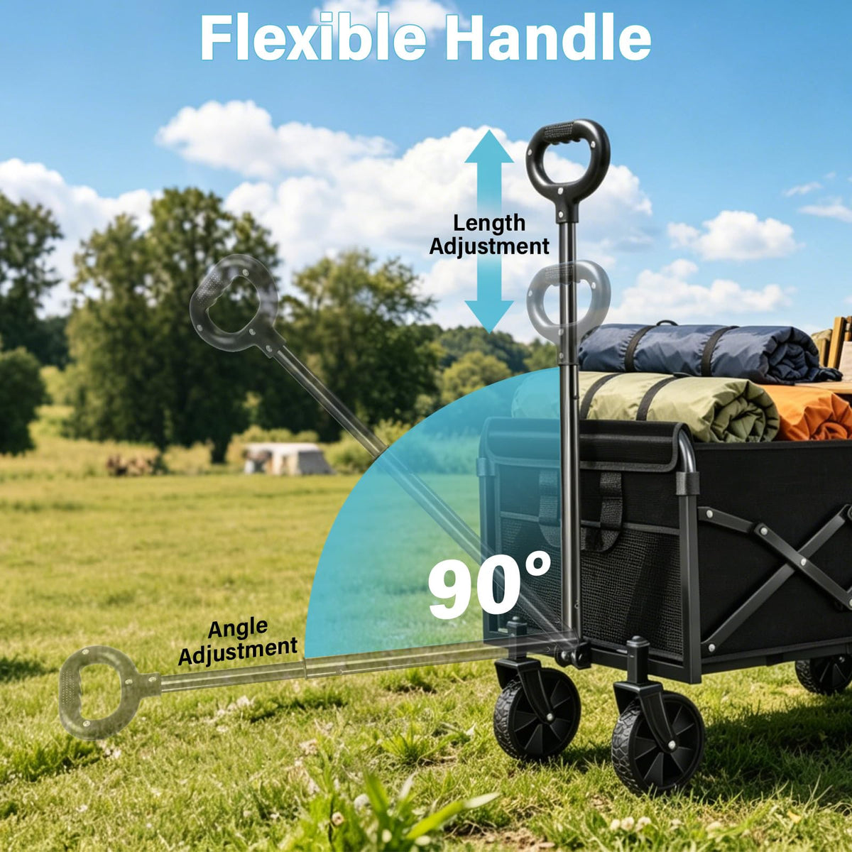 Collapsible Wagon Cart with Swivel Wheels B47568