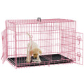 Folding Metal Dog Crate with Tray & Divider W75487