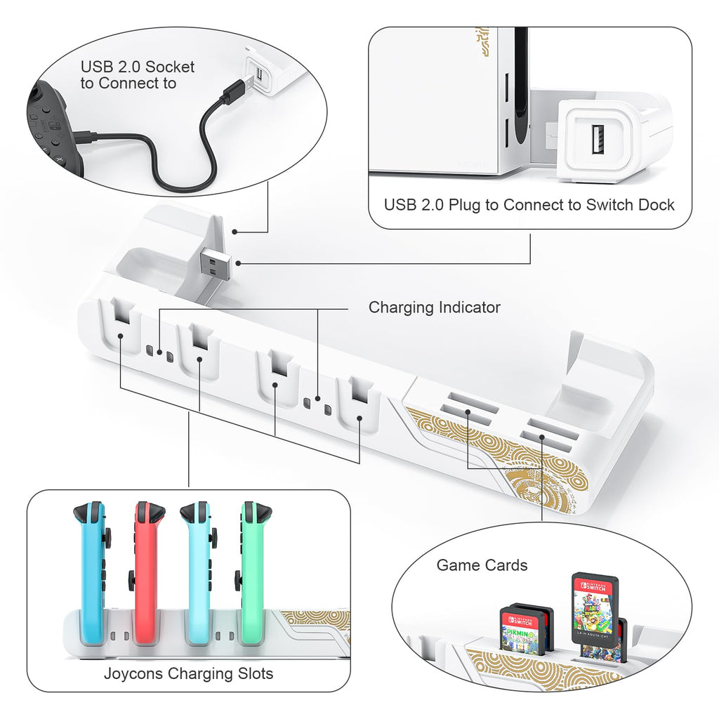 Switch Controller Charging Dock for 6 Joycons A917
