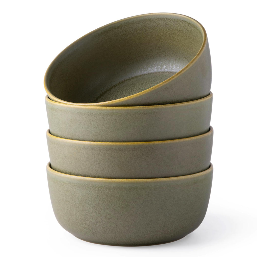Stoneware Cereal Bowls Set of 4, 26oz Ceramic Bowls E51658