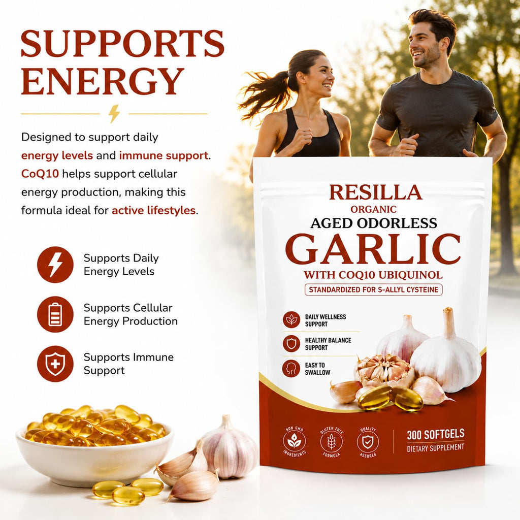 Organic Garlic Extract with CoQ10 Ubiquinol 300 Softgels F5767