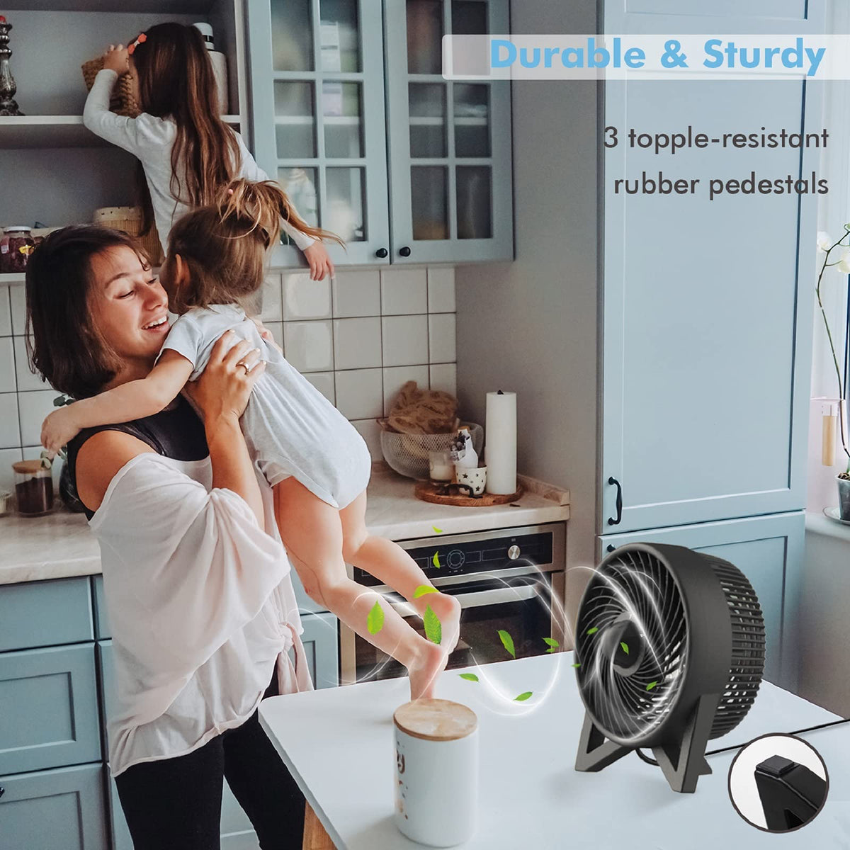 8 Inch Portable Quiet Desk Fan with 2 Speeds, Black U737491