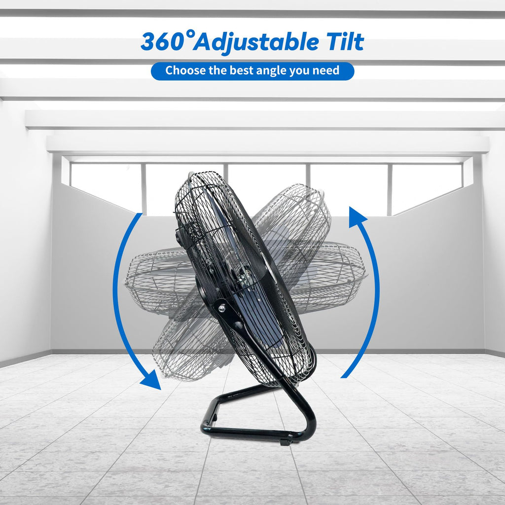 20 Inch High Velocity Floor Fan and 5000W Electric Garage Heater J7463