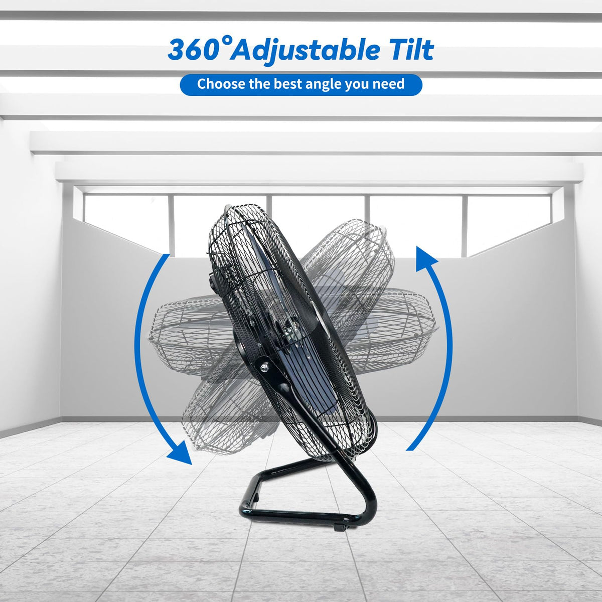 20 Inch High Velocity Floor Fan and 5000W Electric Garage Heater J7463