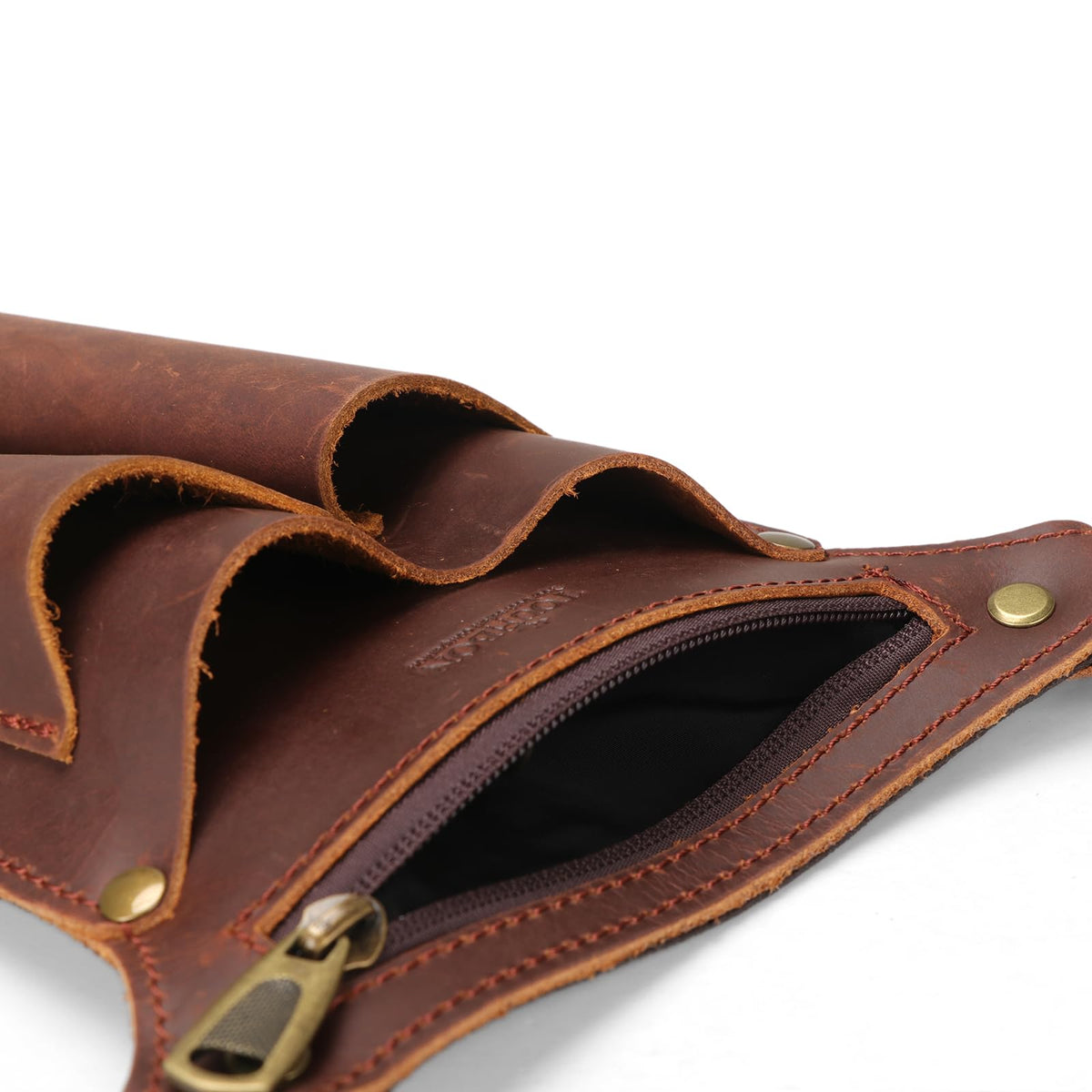 Brown Leather Gardening Tool Belt with 4 Pockets A284548