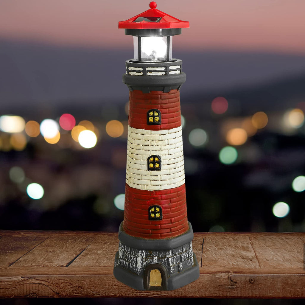Solar Lighthouse Statue with Solar Light Waterproof Outdoor Decor K6129