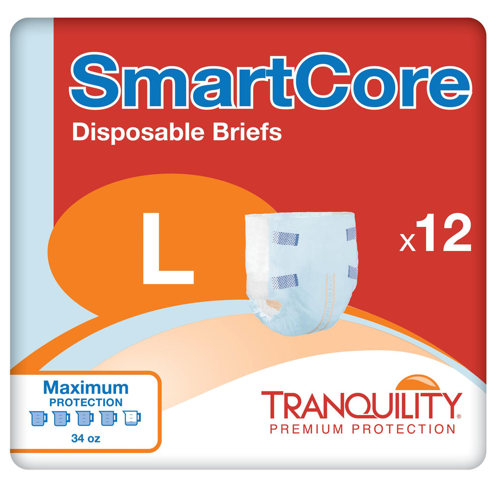Adult Diapers with Tabs, Large, 12 Ct B7642