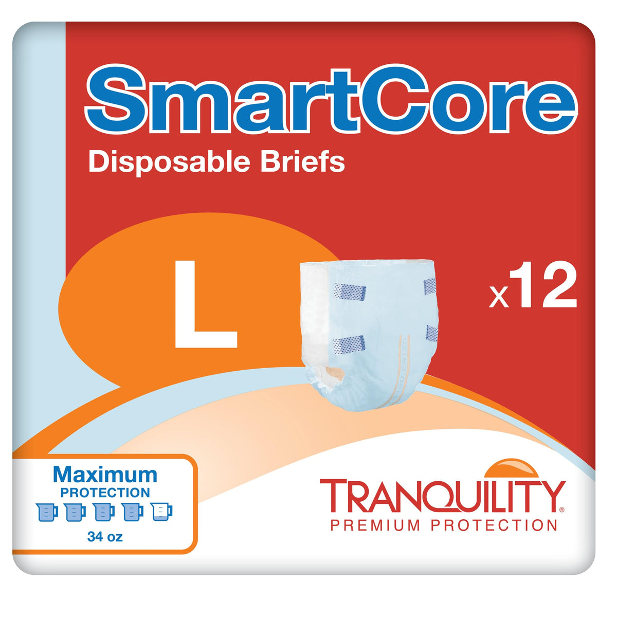 Adult Diapers with Tabs, Large, 12 Ct B7642