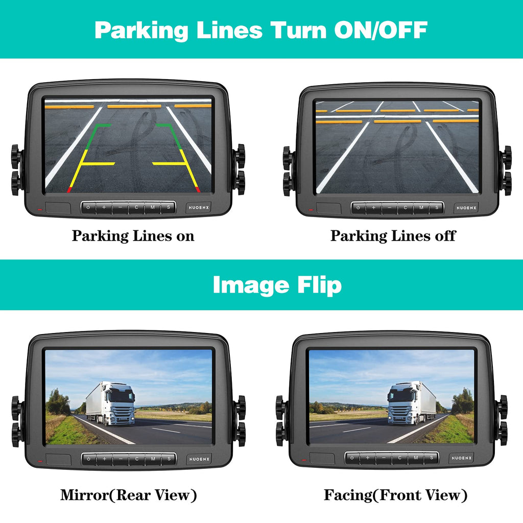 Wireless Backup Camera 7 Inch Monitor Rear View Camera System IP69 Waterproof Night Vision W567