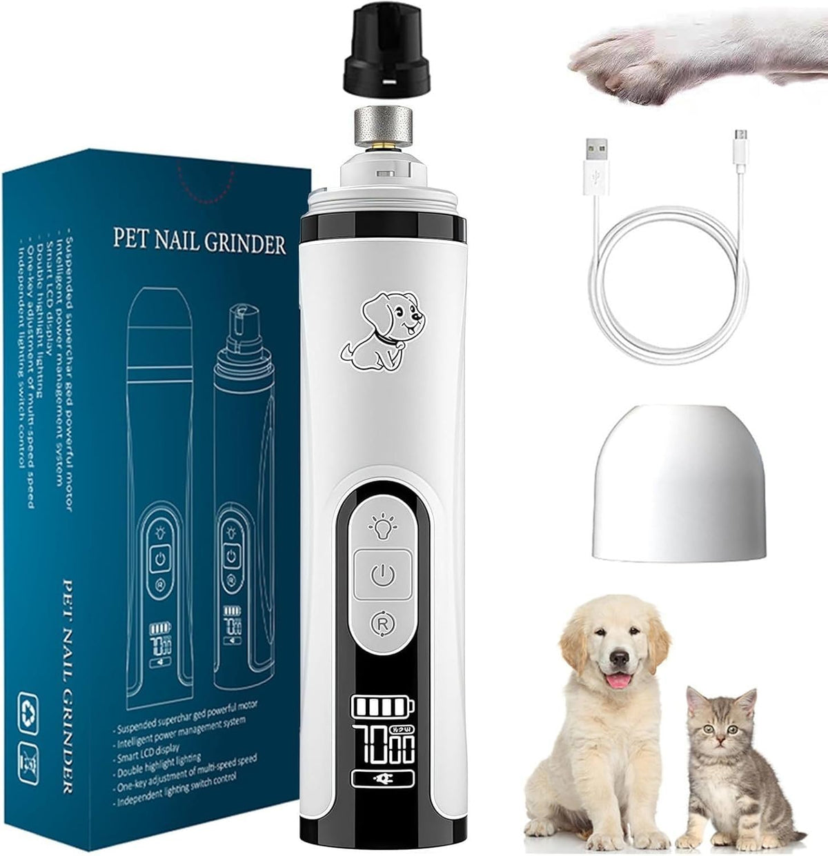 Rechargeable Silent Pet Nail Grinder M32791