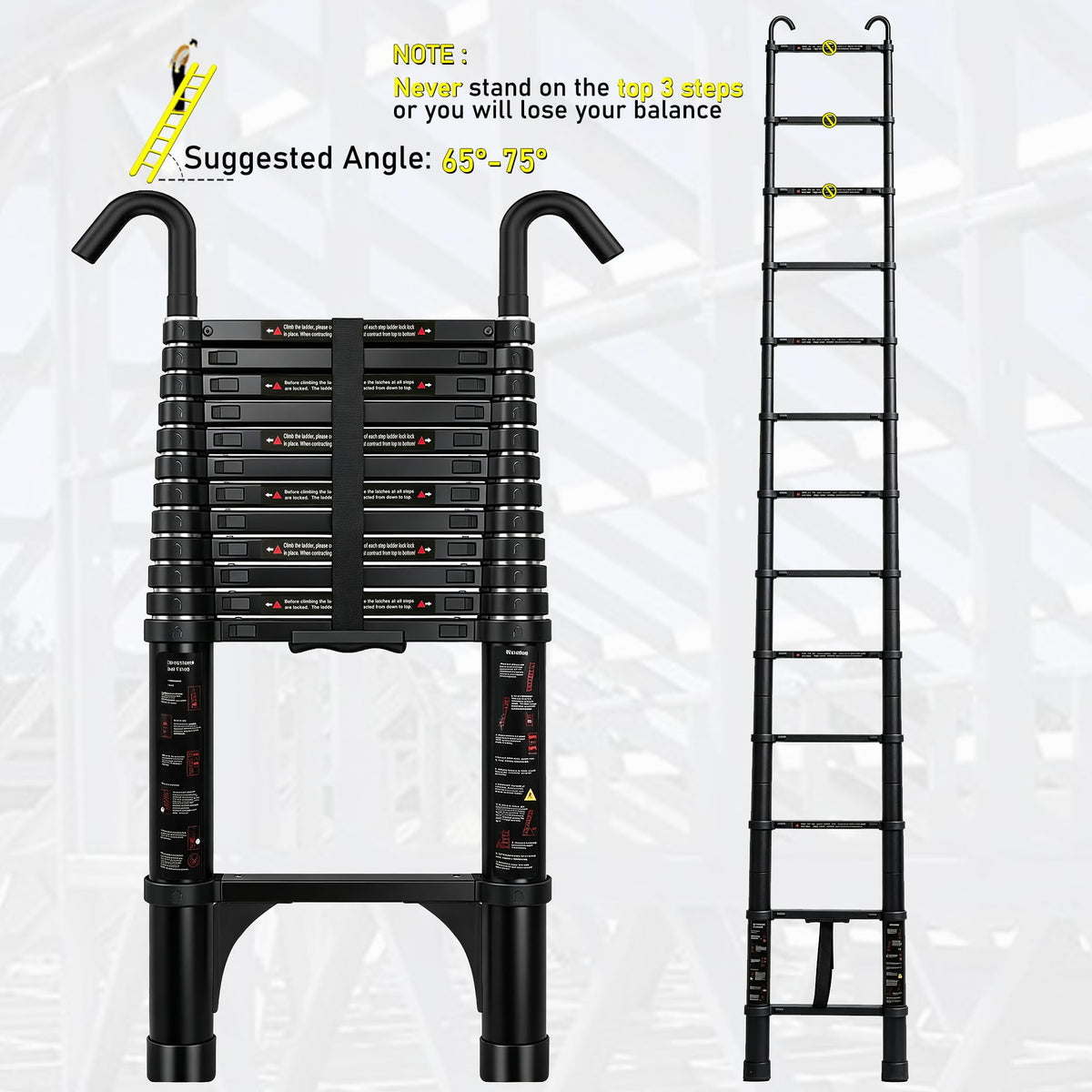 Telescoping Ladder 20FT with Stabilizer O393