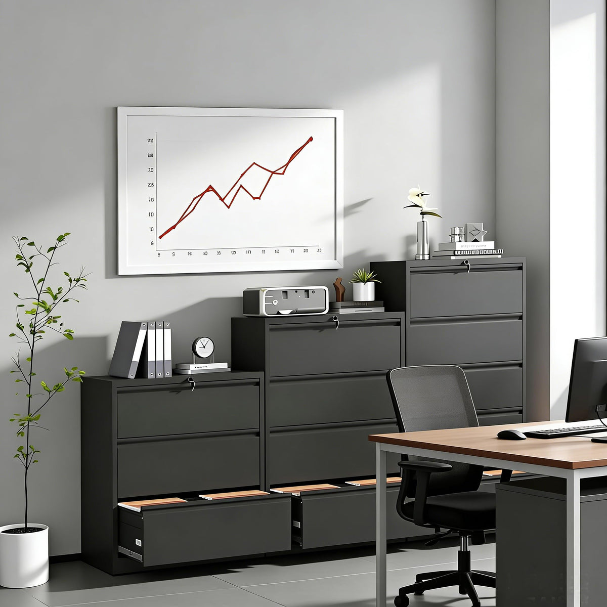 4 Drawer Steel File Cabinet with Lock B2872