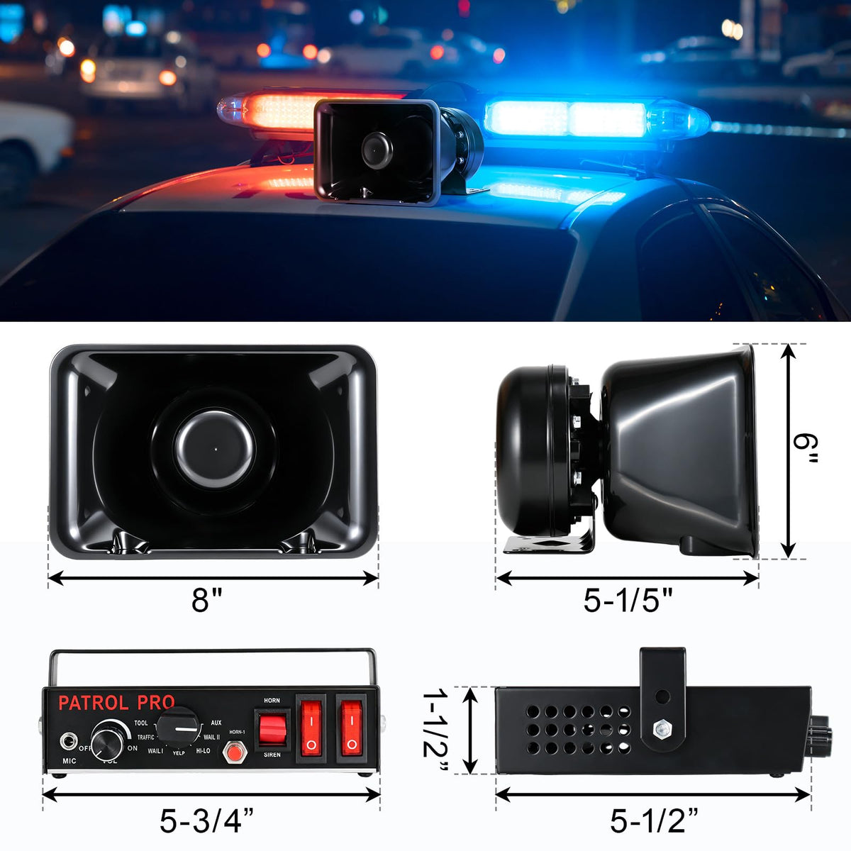 Police Siren PA System with Handheld Mic H3680