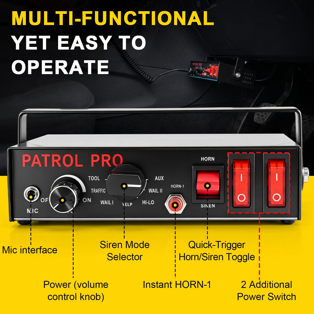 Police Siren PA System with Handheld Mic H3680