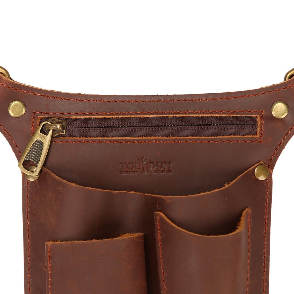 Brown Leather Gardening Tool Belt with 4 Pockets A284548
