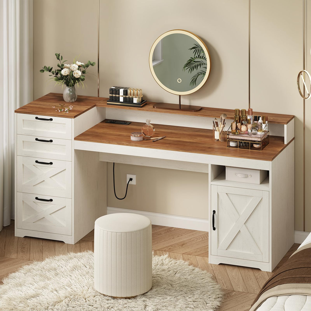 63" Computer Desk with 4 Drawers F1519