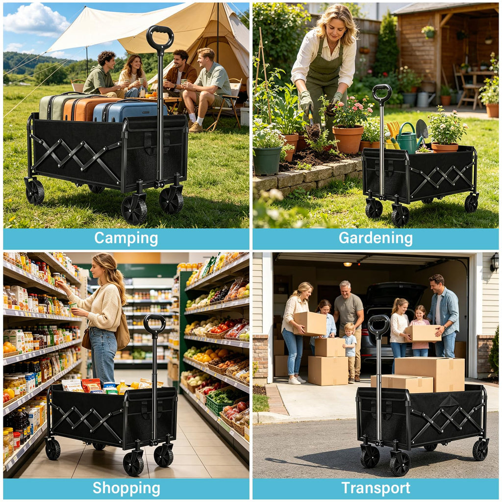 Collapsible Wagon Cart with Swivel Wheels B47568