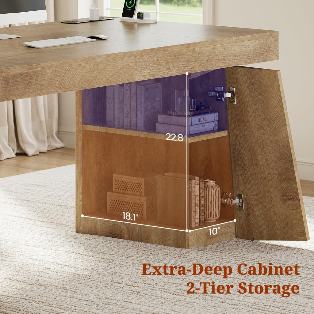 55.9" Executive Desk with Storage & Power Outlets Q6743