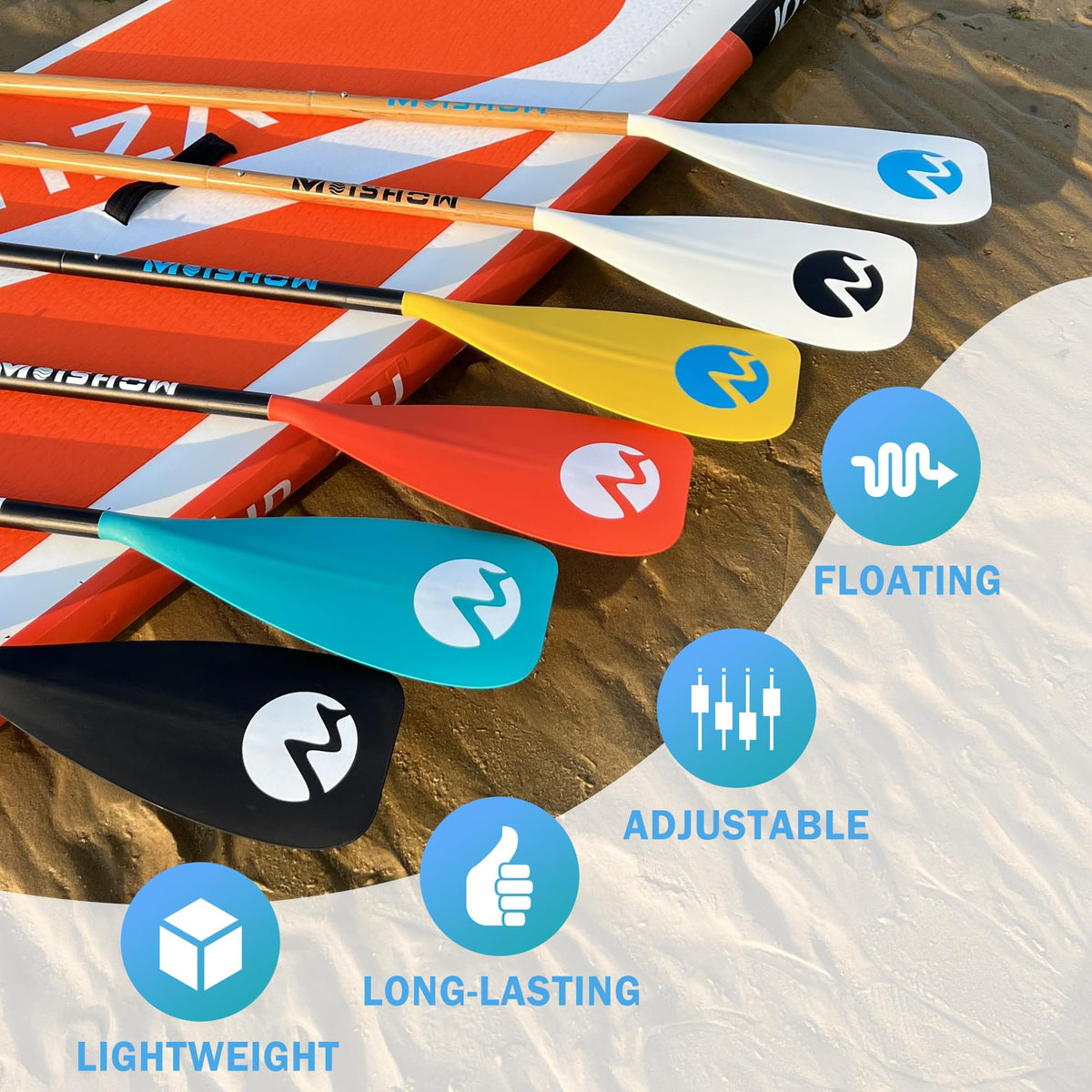 Adjustable 4-Piece Floating Aluminum SUP Paddle T116