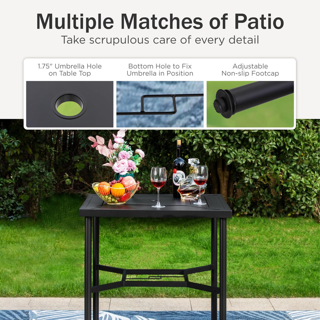 Swivel Metal Bar Stools and Table Set for 4 O71136