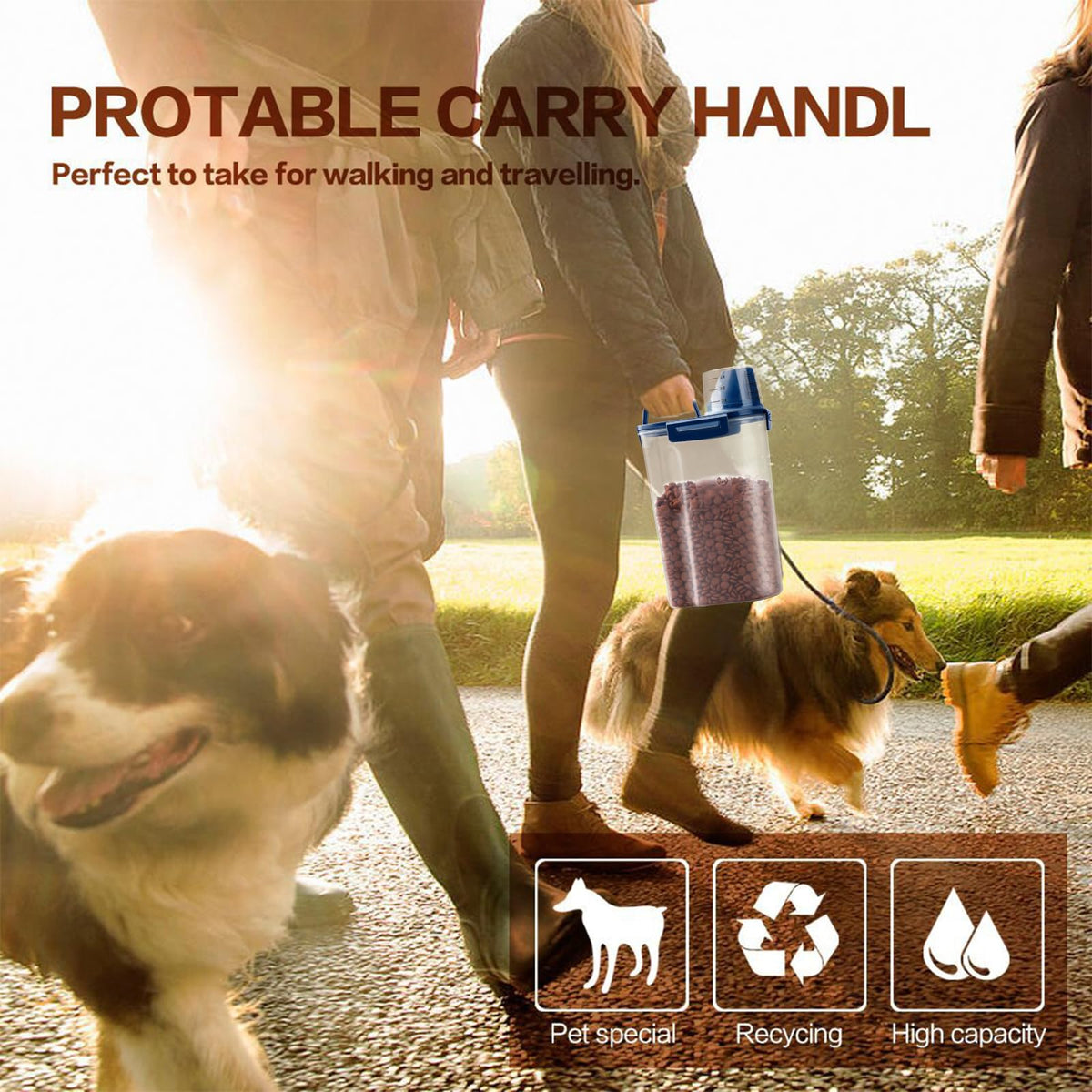 Airtight Pet Food Storage Container with Measuring Cup S695299